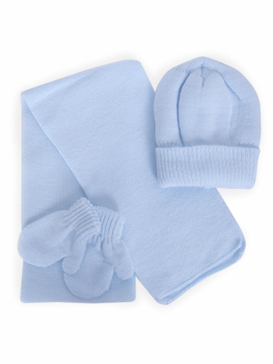 Chapéu com cachecol e luvas Boy-Girl (1-2 anos) Lightblue