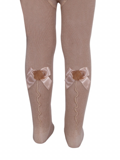 Collants com costura atrás e laço com pom pom Peanut