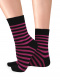 Meias quentes listradas Black-Fuchsia