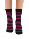 Meias quentes listradas Black-Fuchsia