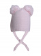 Gorro de bebê com pompons (0-12 meses) Pink