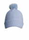 Gorro liso con pompón pelo (1-4 años) Lightblue-Lightblue