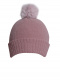 Gorro liso con pompón pelo (1-4 años) Rosewood-Rosa