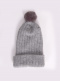 Gorro tricotado com pompom feminino Grey-Grey