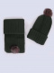 Gorro e cachecol canelado com pompom de pele (3-8 anos) Bottle