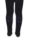 Collants com costura atrás e flor de tule Navyblue