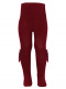 Collants canelados com laço de cetim volumoso Maroon