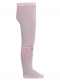 Collants canelados com laço de cetim volumoso Pink