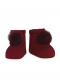 Carapins de bebê com pompom Maroon