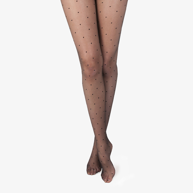 Meia-calça transparente com bolinhas - Lady Woman